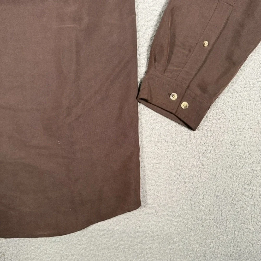 The North Face Shirt Mens XL Brown Casual Outdoor Preppy Hiking Modal Blend Logo